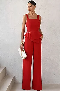 CONJUNTO RUTE CALÇA COM BLUSA ZÍPER - VERMELHO