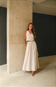 CONJUNTO COLETE E SAIA AMANDA - AMARELO