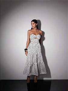 CONJUNTO CROPPED TQC E SAIA POÁ SUMMER CHIC - OFF WHITE