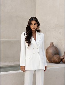 BLAZER ALFAIATARIA BOTÕES DOURADOS TALITA - BRANCO