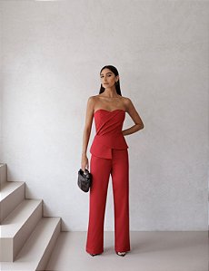 MACACÃO BRUNA T.Q.C ALFAIATARIA - VERMELHO