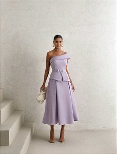 VESTIDO LARA MIDI COM CINTO - AZUL