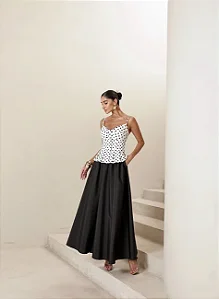 SAIA LONGUETE TRICOLINE EVASÊ - PRETO