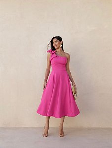VESTIDO LAYS MIDI LAÇO - PINK