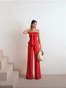 MACACÃO FRANÇOISE T.Q.C ALFAITARIA -VERMELHO