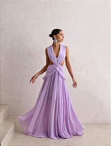 VESTIDO LONGO MANUELA CHIFFON - LILÁS