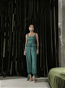 BLUSA PEPLUM LAISE BARRADO STEFANY - VERDE