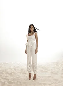 BLUSA PEPLUM LAISE BARRADO STEFANY - OFF WHITE