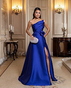 VESTIDO DE FESTA CHILE ZIBELINE T.Q.C - AZUL ROYAL