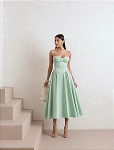 VESTIDO BRENDA MEIA TAÇA ALFAIATARIA - VERDE
