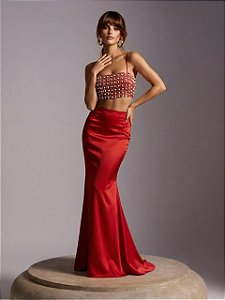 SAIA CETIM SUPER LONG SUMMER CHIC - VERMELHO