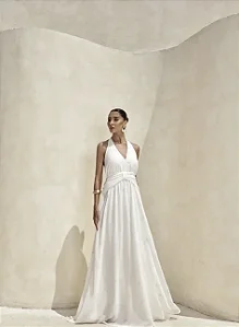 VESTIDO LONGO BORDADO MILÃO - BRANCO