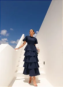 VESTIDO LU CAMADAS - AZUL MARINHO