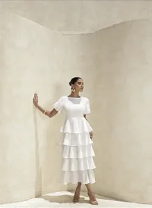 VESTIDO LU CAMADAS - BRANCO