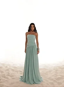 VESTIDO DE FESTA DINAMARCA LONGO CAPA DRADEAPA - VERDE MENTA