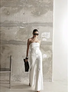 CONJUNTO ROMA CORSET CALÇA VINCO - BRANCO