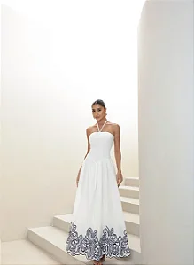 VESTIDO GRAMADO LAISE BARRADO - OFF WHITE