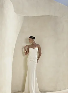 VESTIDO LONGO BARBATANA T.Q.C. TORCIDO - OFF WHITE