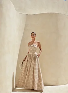 VESTIDO LONGO POÁ JUJU - BEGE