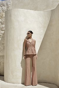 CONJUNTO ALFAIATARIA ALÇA DUPLA CAMILLE - NUDE