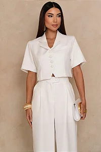 SPENCER SHIRLEY MANGA CURTA BOTÕES - OFF WHITE