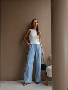 CALÇA WIDE LEG RAFA JEANS CLARO