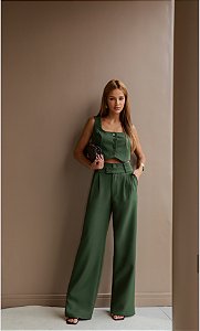 CONJUNTO ALFAIATARIA PREMIUM CÓS DUPLO - VERDE