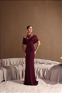 VESTIDO LONGO CHOKER SOLANGE - MARSALA