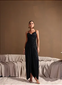 CONJUNTO ANGELINA CALÇA E BLUSA FRANZIDA - PRETO