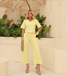 CONJUNTO COPACABANA MOLETINHO PANTACOURT - AMARELO