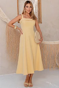 VESTIDO TEODORA COM ALÇA E BOLSOS - AMARELO