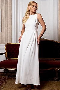 VESTIDO ELIZA LONGO MILANO - OFF WHITE