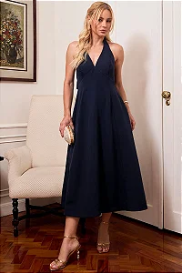 VESTIDO FILOMENA MIDI - AZUL MARINHO