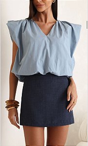 SHORT SAIA ALFAIATARIA GABY - AZUL MARINHO