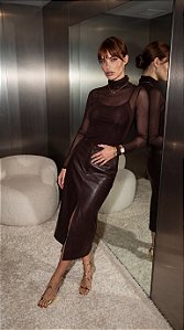 SAIA STELLA COURO ECO MIDI WILDNESSE - MARROM