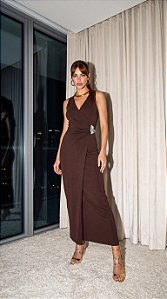 VESTIDO SABRINA ALFAIATARIA MIDI WILDNESSE - MARROM