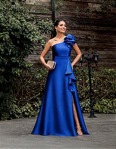VESTIDO DE FESTA ANTONELLA ZIBELINE - AZUL ROYAL