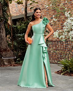 VESTIDO DE FESTA ANTONELLA ZIBELINE - VERDE MENTA
