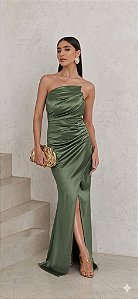 VESTIDO DE FESTA MILÃO T.Q.C. - VERDE OLIVA