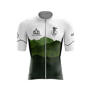 Camisa de Ciclismo Adventure Slim Fit Circuito das Capelas Branco/Verde