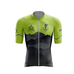 Camisa de Ciclismo Adventure Slim Fit Circuito das Capelas Verde/Chumbo