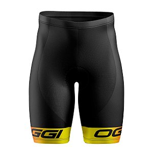 Bermuda Ciclismo Oggi Amarela/Laranja Forro Em Gel Masculina e Feminina