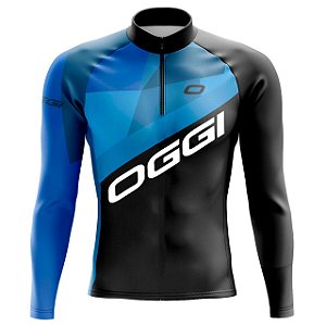 Camisa Ciclismo Oggi Azul Manga Longa Masculina/Feminina/Infantil