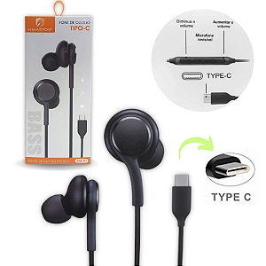 Fone de ouvido Tipo-c H'maston EAR-01