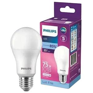 Lampada LED Bulbo 11W E27 1018lm Bivolt 6500K Luz Fria - Philips