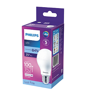 Lampada LED Bulbo 16W E27 1521lm Bivolt 6500K Luz Fria - Philips