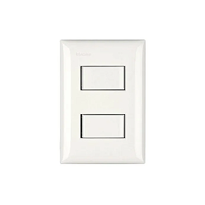 Conjunto 4x2 2 Interruptores Simples Branco - Thesi Bticino