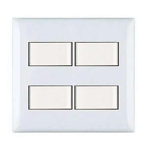 Conjunto 4x4 2 Interruptor Simples + 2 Interruptor Paralelo Branco - Thesi Bticino