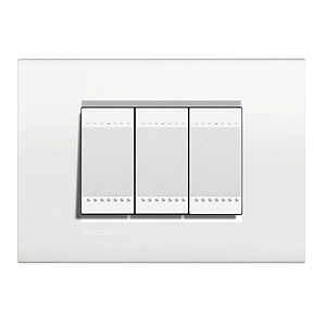 Conjunto 4x2 C/ 2 Interruptores Simples + 1 Interruptor Paralelo White Living Light