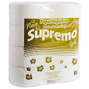 Papel Higiênico Folha Simples Supremo Gold 8x300m
